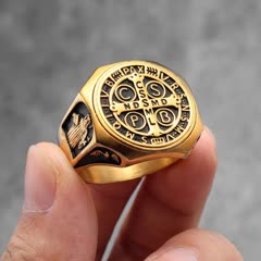 Anillo de San Benito — diseño Octagonal Oro